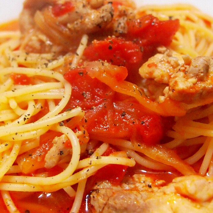 鶏肉のアンチョビトマトソースパスタ レシピ 作り方 By まるっとまる 楽天レシピ